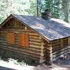 The cabin in the Giant Sequoia grove.