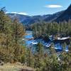 Looking up the Yellowstone River just above the suspension bridge crossing.