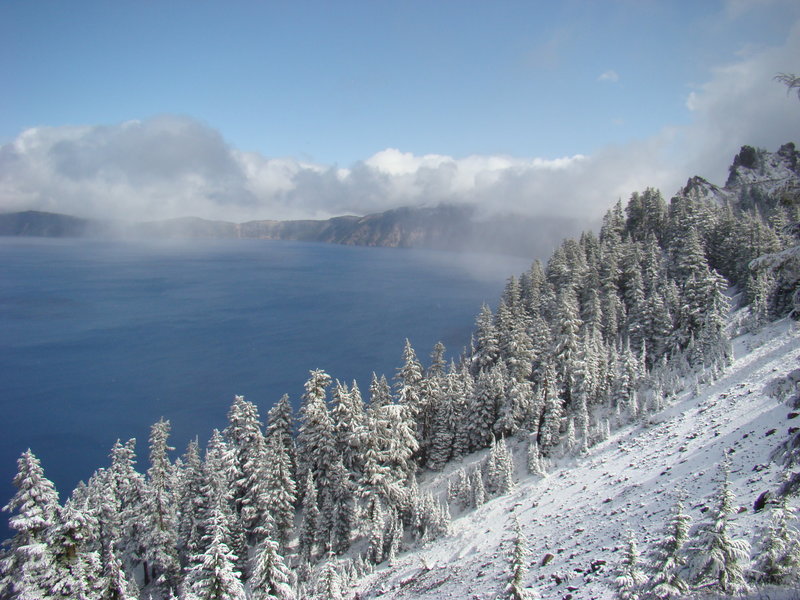 Early snow at Crater Lake.