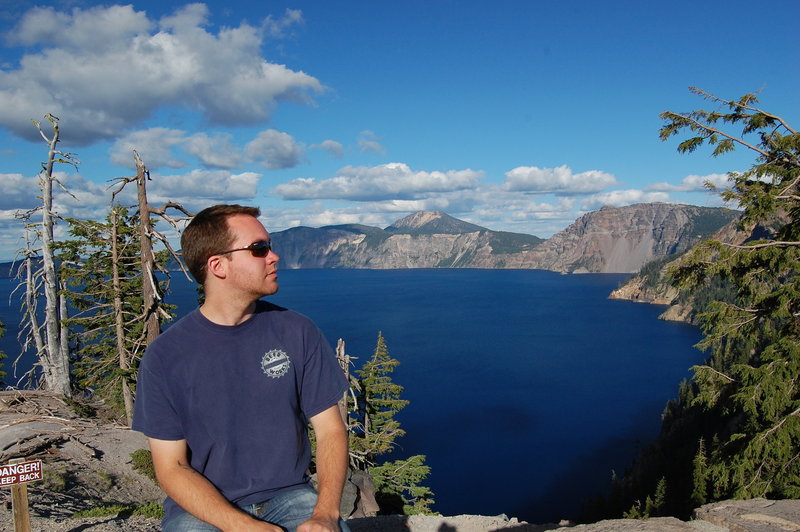 The best views of Crater Lake are had right at the beginning, before you start to descend the Lightning Trail.