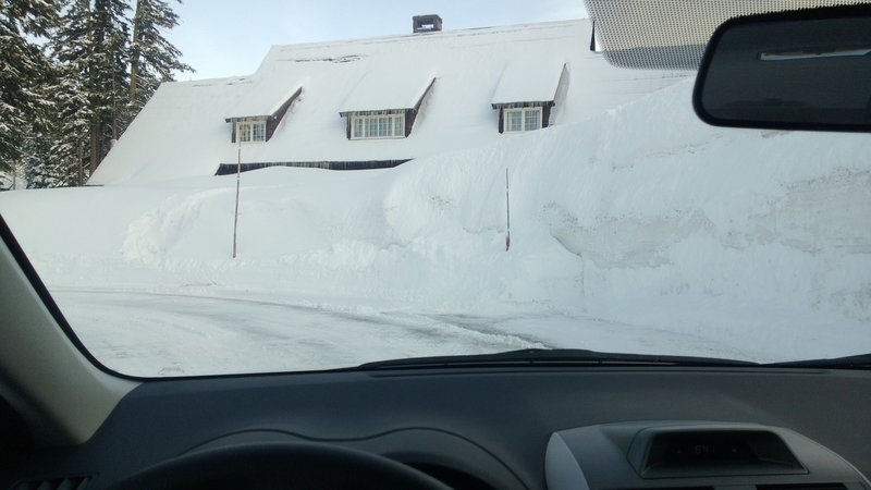 The Crater Lake visitor's center looks a bit different in the winter!