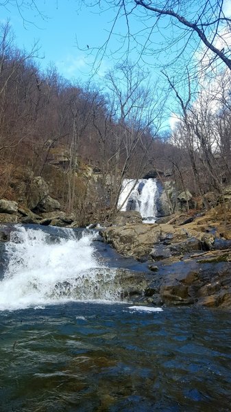 This is the lower falls on a winter day when water is very active.