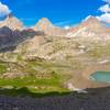 Switchbacks down from Hurricane Pass to schoolroom glacier.