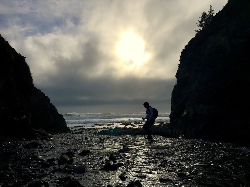 Damnation creek as it flows into the Pacific