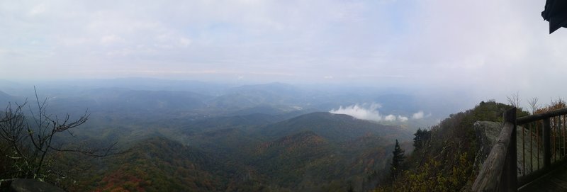 Panoramic view from the fire lookout tower atop Mt. Cammerer.