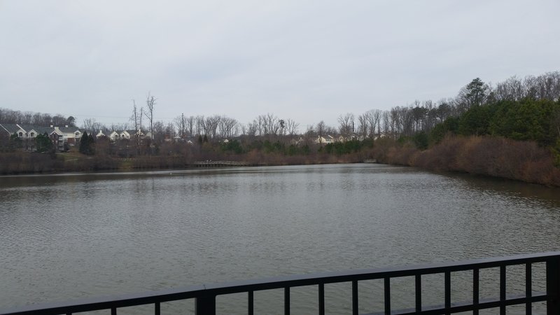 View of pond - total distance around the pond is almost .5 miles.