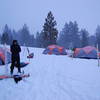 Winter camping at Lassen Volcanic National Park.