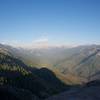 The Great Western Divide from the top of Moro Rock. The Divide separates the Kaweah River canyons in the west and the watershed of the North Fork of the Kern River on the east.