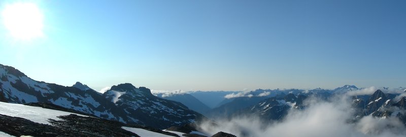 Morning view from Sahale Arm campsite, late July.