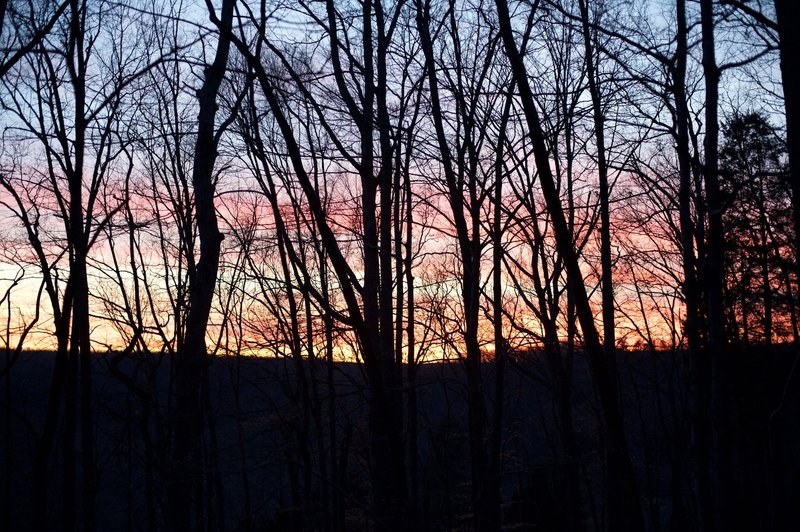 Sunset in the winter at Mammoth Cave National Park.