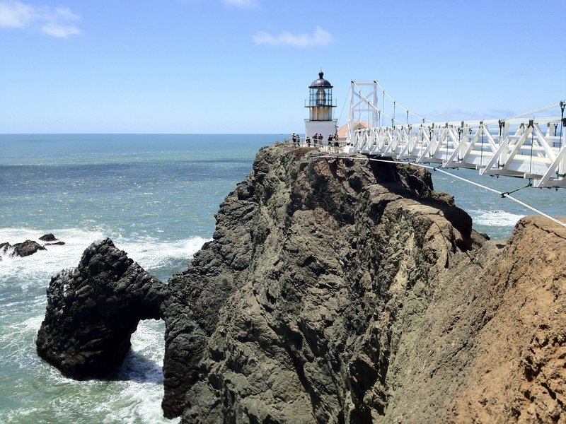 The view of the Point Bonita Lighthouse.