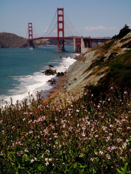 The Golden Gate Bridge as seen from Baker Beach!