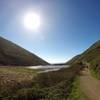 This lagoon is located just off the Tennessee Valley Trail as you approach the ocean.