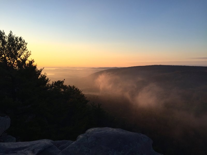 Gazing at sunrise over the Wisconsin River Valley.