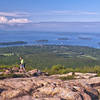 View of Bar Harbor and Porcupine Islands from Cadillac Mountain.