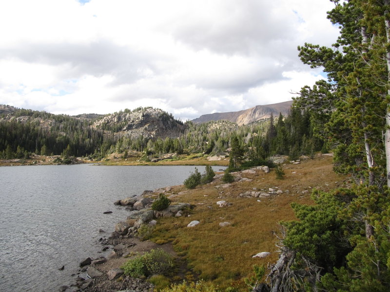 Looking back up the canyon to the Beartooth Plateau.