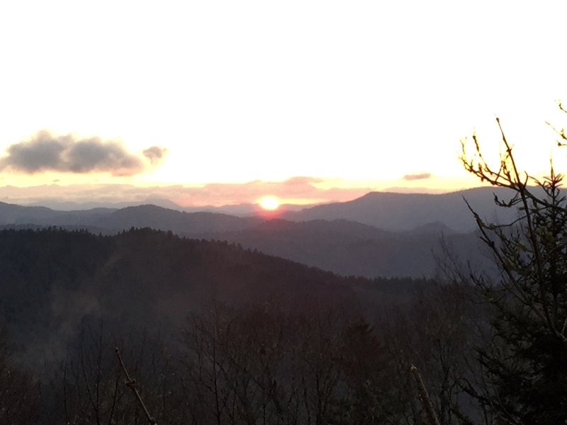 Sunrise at Icewater Spring Shelter.