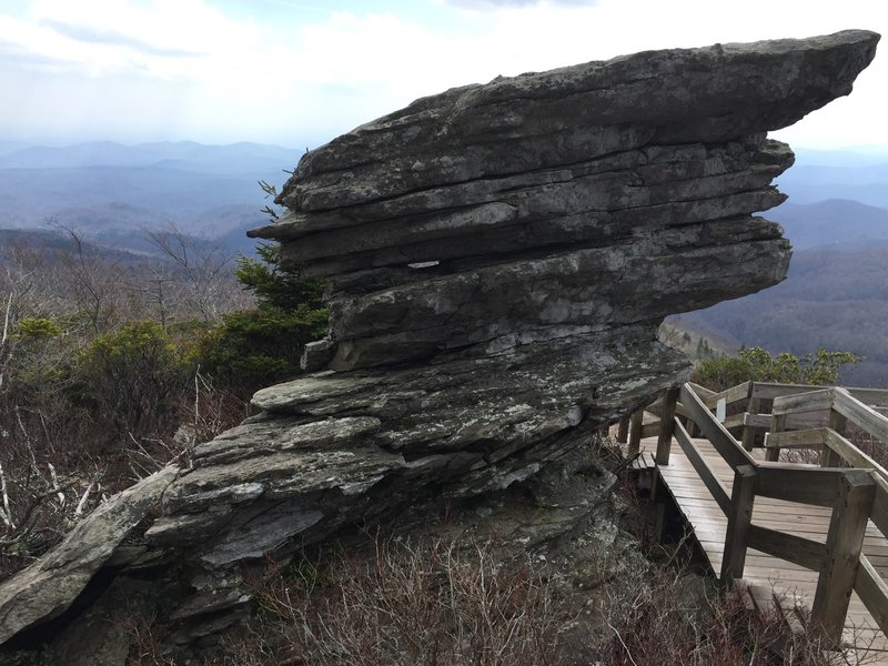 Interesting rock formation next to the boardwalk protecting the delicate ecosystems on top of the ridge.