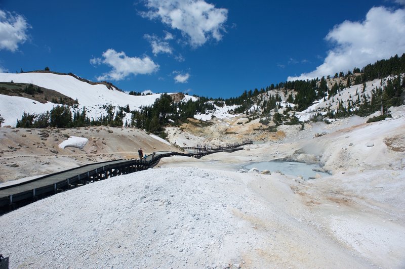 The boardwalk that works its way through Bumpass Hell. Make sure the kids stay on it as the ground can give way to scalding water underneath.