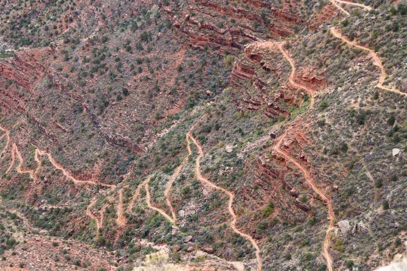 Bright Angel Trail in the Grand Canyon.