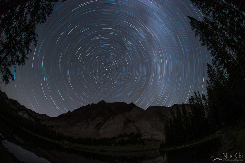 Chamberlain Lake, Castle Peak at night.