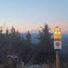 The moon over Rainier from the top of East Tiger Summit Trail.