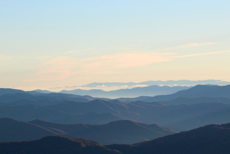 Plenty of mountains to view from Clingman's Dome.