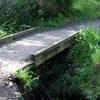 A small creek cuts across the trail, but is easily crossed by this small bridge.