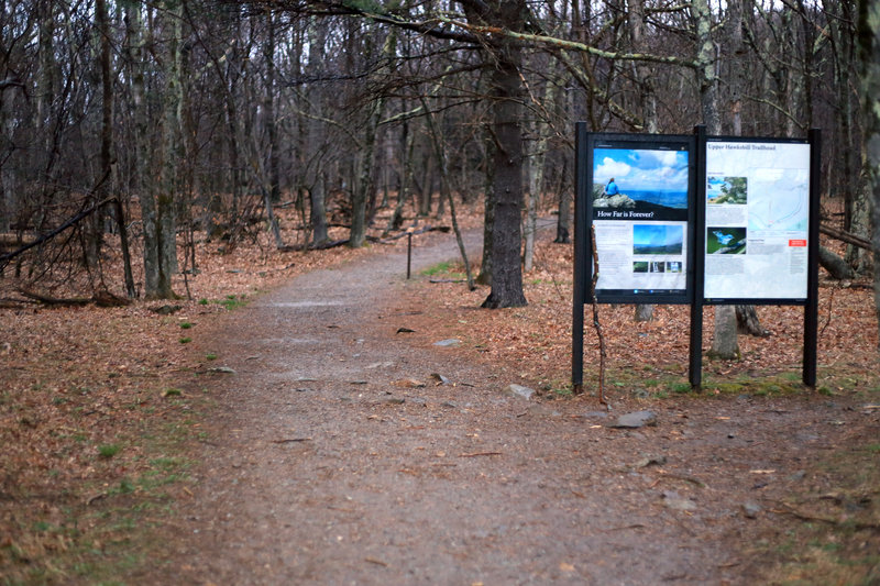 Trailhead to the Upper Hawksbill Trail.