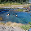 Swimming in the warmed river waters of the Ferris Fork.