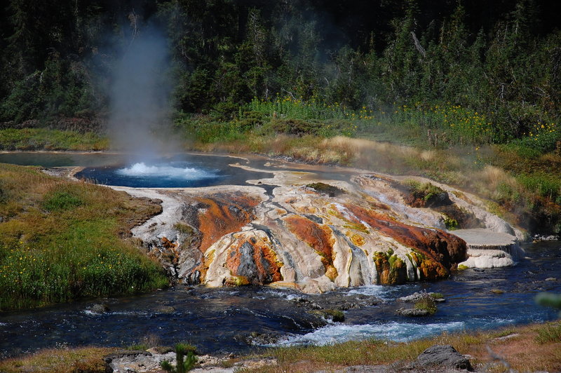 A view of the hot springs that heat Ferris Fork.