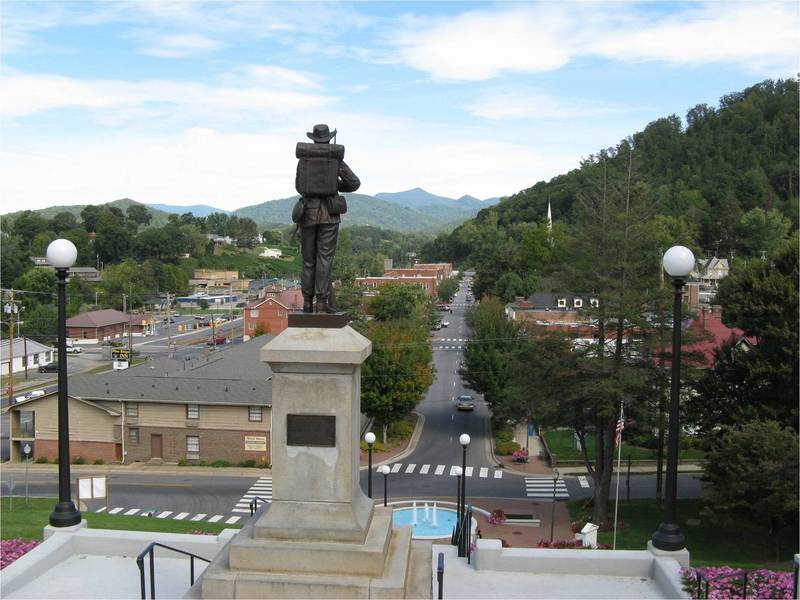 Downtown Sylva, NC, on MST Segment 1B.