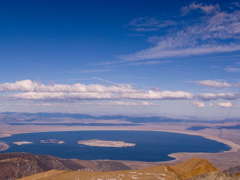 View of Mono Lake from the summit of Mount Dana.