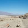 Looking back over your shoulder, you can get views of the Furnace Creek area (all the green).