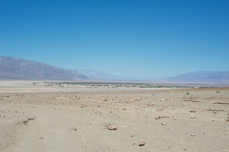 Death Valley spreads out before you. Desolation Canyon Trail is a unique trail because it actually starts below Sea Level.