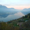 A misty morning over the lake.