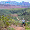 View from near Grafton Mesa looking down at Rockville and at West Temple Zion National Park.