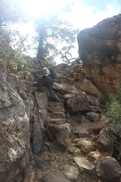 Climbing back to the top of the mesa on the Petroglyph Point Trail.