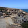 A rocky section of the Coast Track.