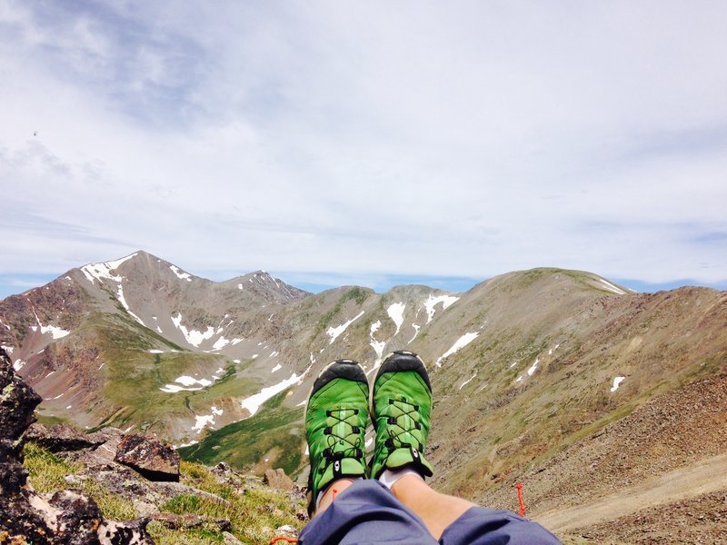 Looking back to where these feet have taken me... 1 oclock is Edwards I believe.  Grays and Torreys in the background as well.  Almost done