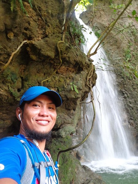 At Tagbaobo Waterfalls, part of 50miles/80km route of TP50.