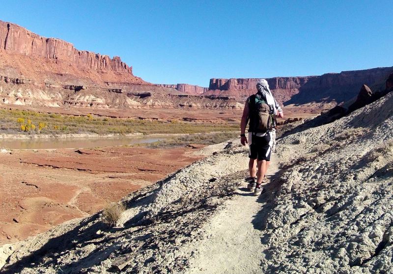 Hiking back to the trailhead from the Anasazi Ruin