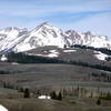 Looking up to Antler Peak.