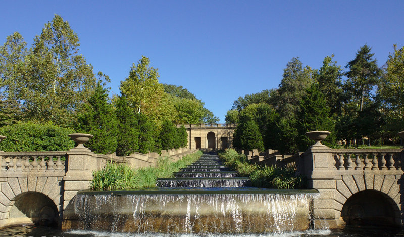 Cascading fountain.