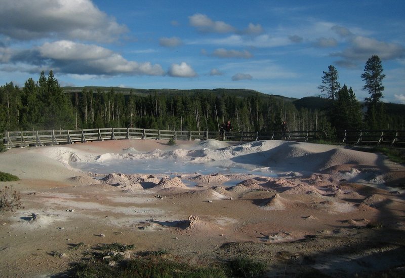 The Fountain Paint Pot is one of the best mudpots in the park.  The mud is composed of clay minerals and fine particles of silica.