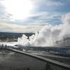 Overlooking Clepsydra geyser and the Fountain Flats.