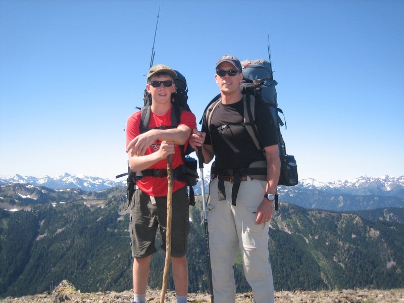 My son and I on our way to Grand Lake in Olympic National Park