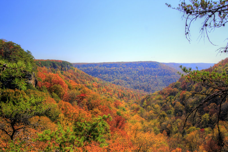 The view down valley from Fiery Gizzard.