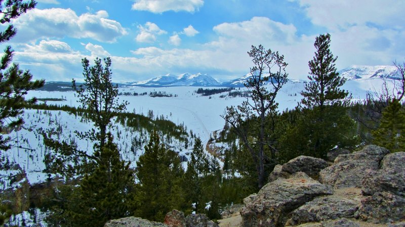 Early spring view of the Gallatin Range from above the Golden Gate on the Howard Eaton Trail.