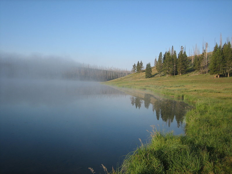 Morning breaks over Cascade Lake.